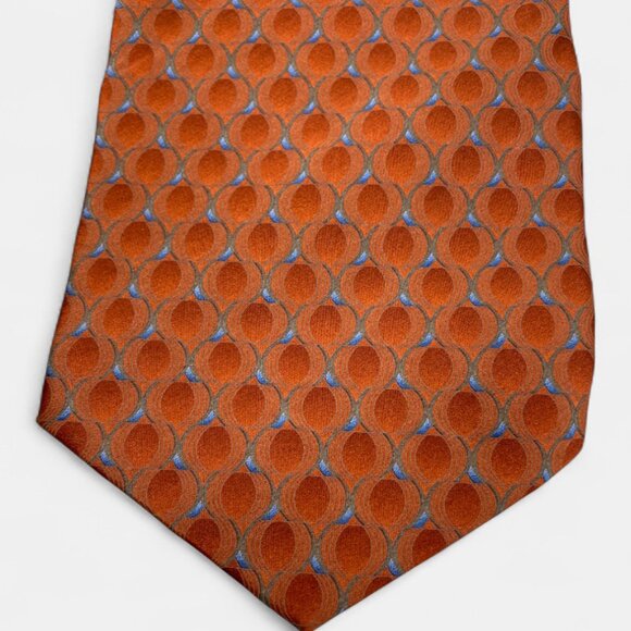 Croft & Barrow Silk Tie Geometric Burnt Orange Formal Business Dress - Picture 2 of 6